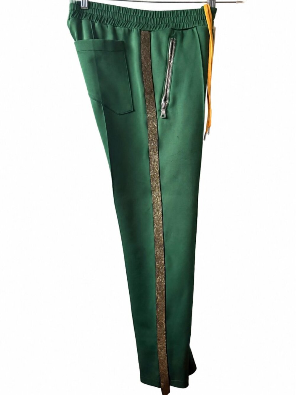 RHUDE Green Gold Stripe Traxedo Pants M